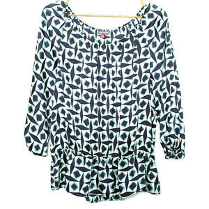 Vince Camuto Black Green Top XL (LL16)